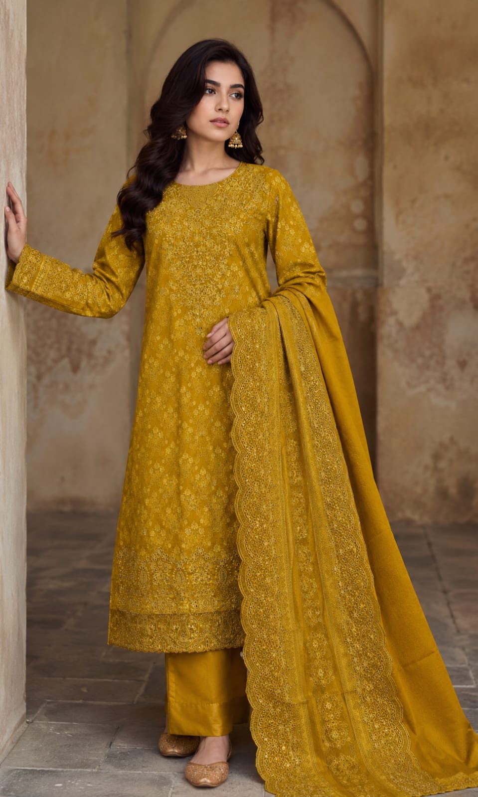 Zamzam Premium Chicken Kari 3PC Embroidered Suit