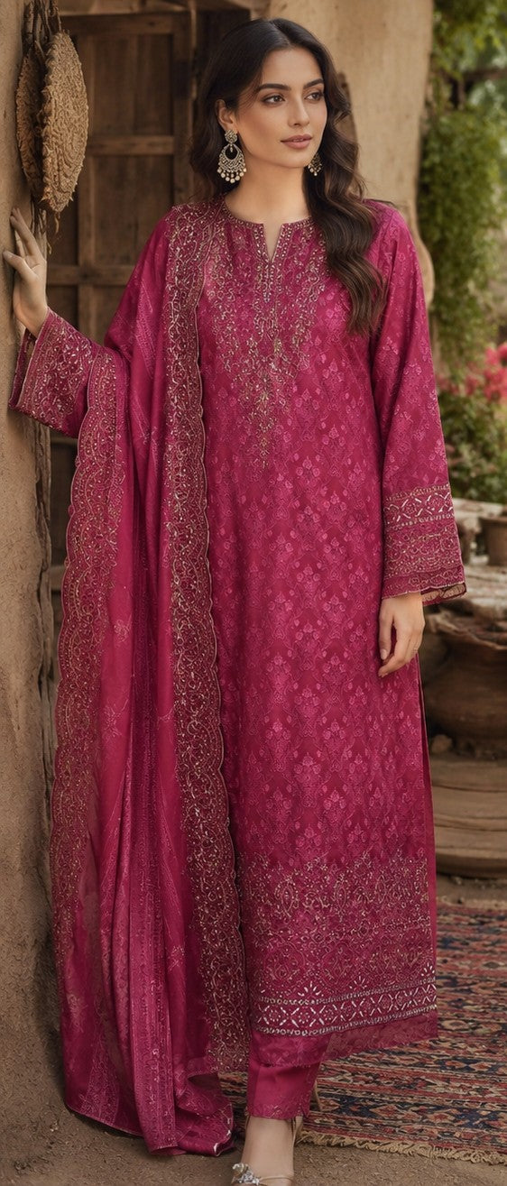 Zamzam Premium Chicken Kari 3PC Embroidered Suit