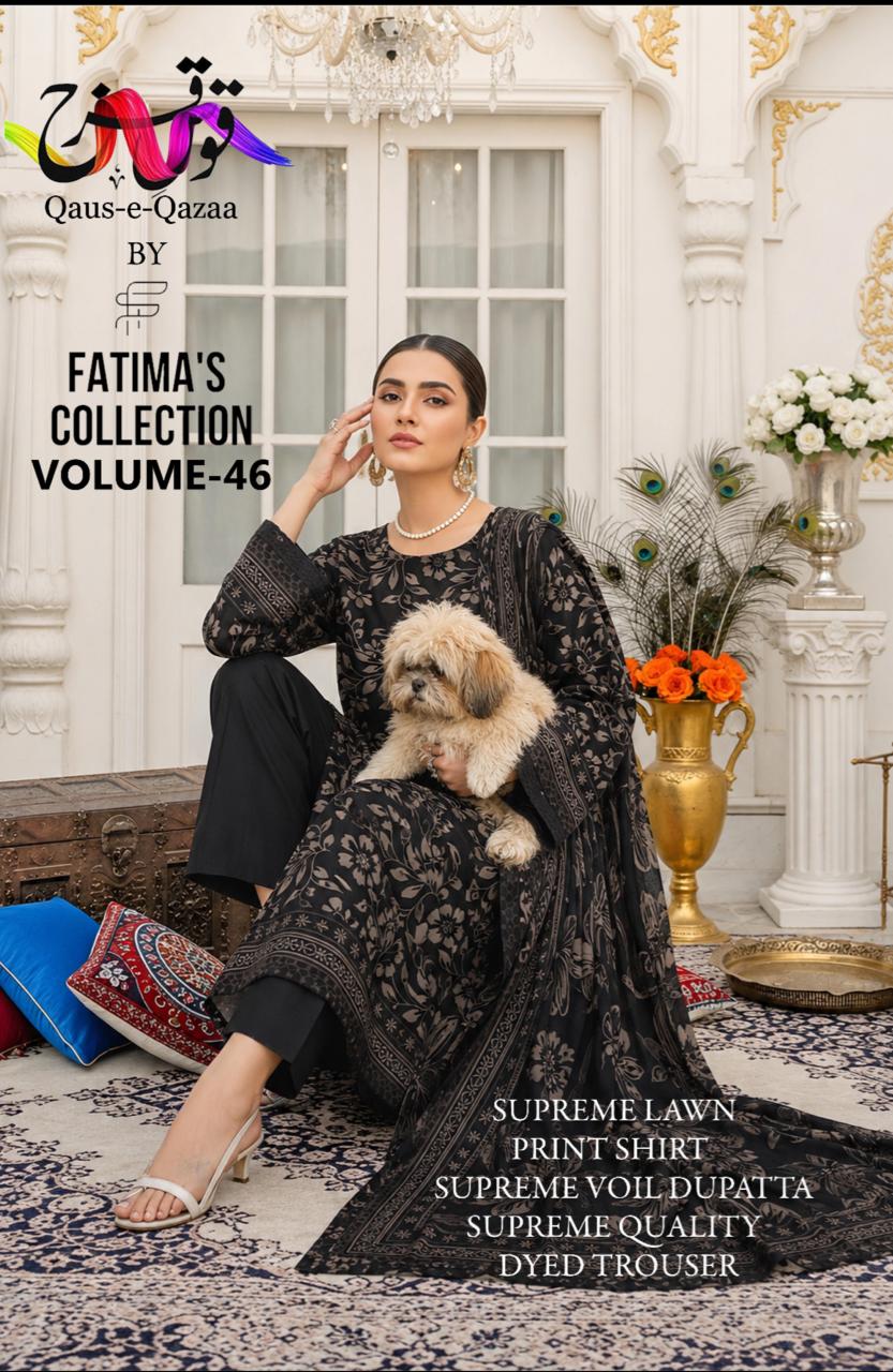 Premium Printed Lawn Suit with Plain Trouser (Special Black)